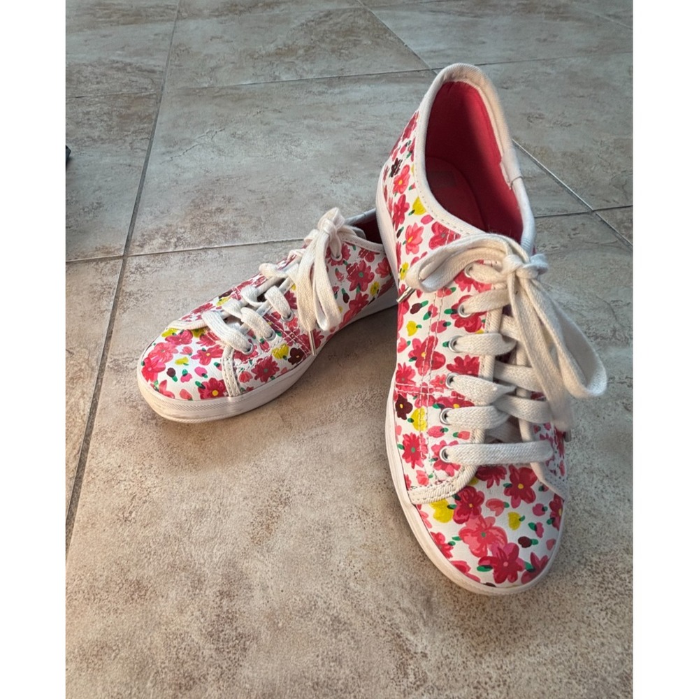 Keds x Kate Spade Kickstart Floral Sneakers Pink Canvas Women's Size 7.5 WH60483